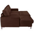 ECKSOFA Dunkelbraun Cord  - Dunkelbraun/Schwarz, KONVENTIONELL, Textil/Metall (150/240cm) - Carryhome