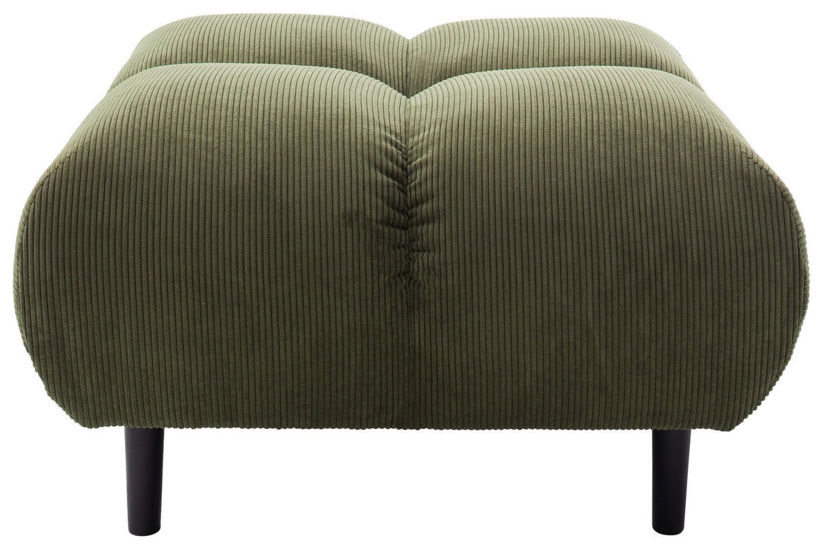 HOCKER Textil Dunkelgrün  - Dunkelgrün/Schwarz, Modern, Holz/Textil (73/41/73cm) - Pure Home Lifestyle