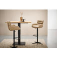 BARHOCKER in Schwarz, Taupe  - Taupe/Schwarz, Design, Leder/Metall (54/105/53cm) - Dieter Knoll
