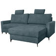 ECKSOFA Blau Struktur  - Blau/Schwarz, KONVENTIONELL, Textil/Metall (230/164cm) - Carryhome