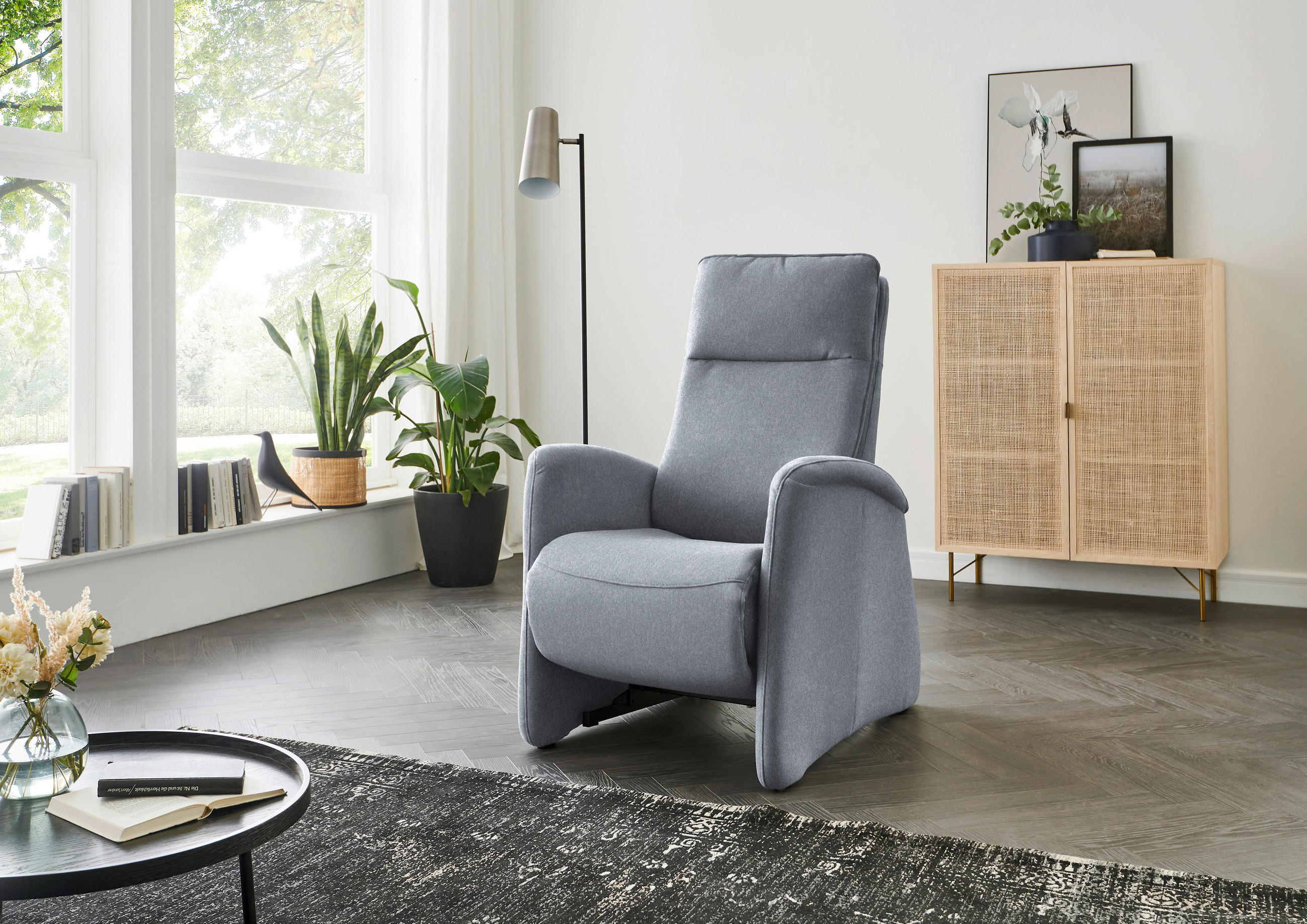 FERNSEHSESSEL in Chenille Hellblau  - Hellblau, KONVENTIONELL, Textil (79/114/87-176cm) - Valdera