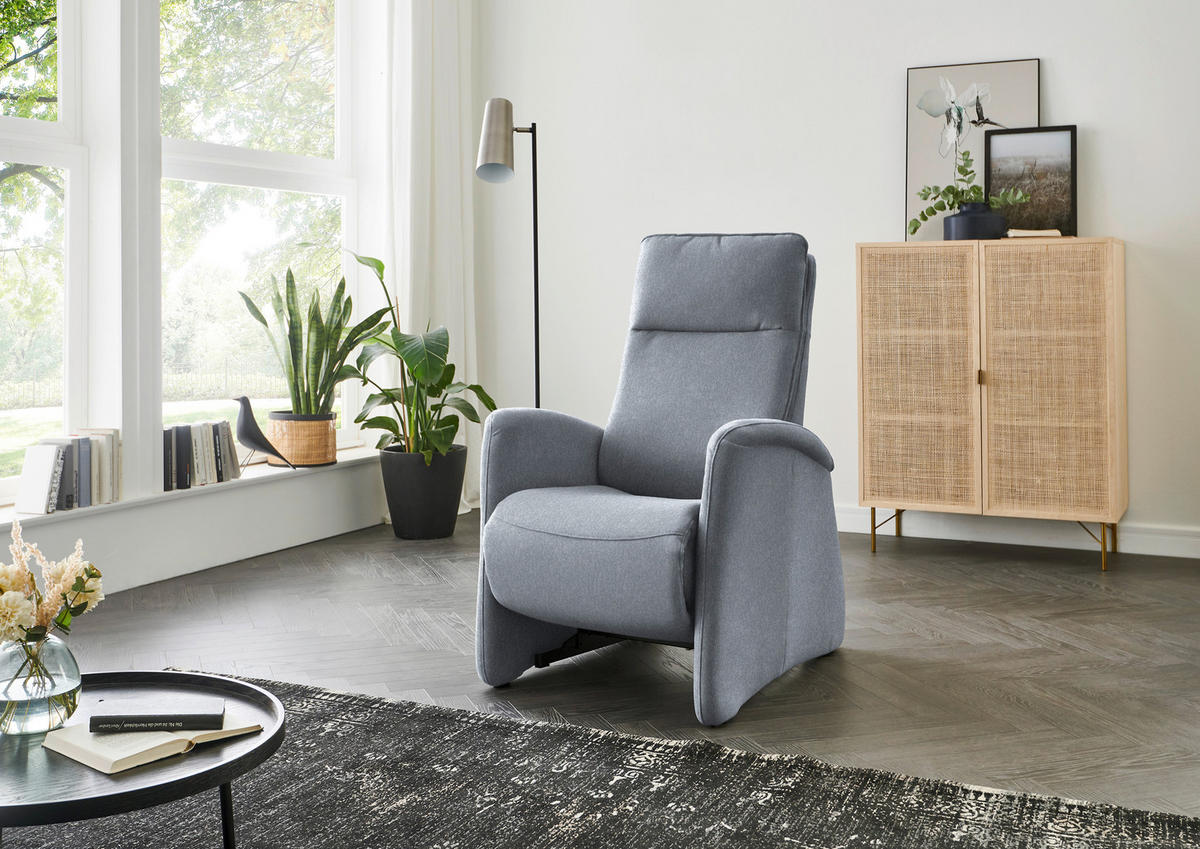 FERNSEHSESSEL in Chenille Hellblau  - Hellblau, Konventionell, Textil (79/114/87-176cm) - Valdera