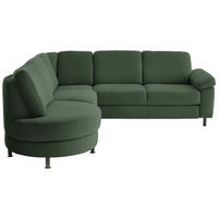 ECKSOFA  in Flachgewebe Waldgrün  252/248 cm  - Waldgrün/Schwarz, KONVENTIONELL, Textil/Metall (252/248cm) - Beldomo Comfort