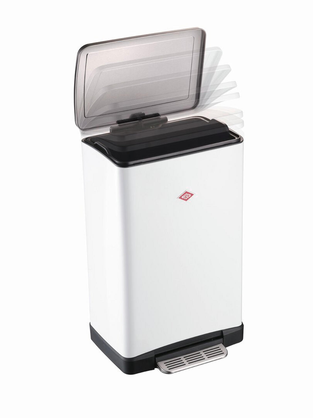 ABFALLSAMMLER BIG DOUBLE BOY 2X18 L  - Schwarz/Weiß, KONVENTIONELL, Kunststoff/Metall (40,5/65/34,5cm) - Wesco