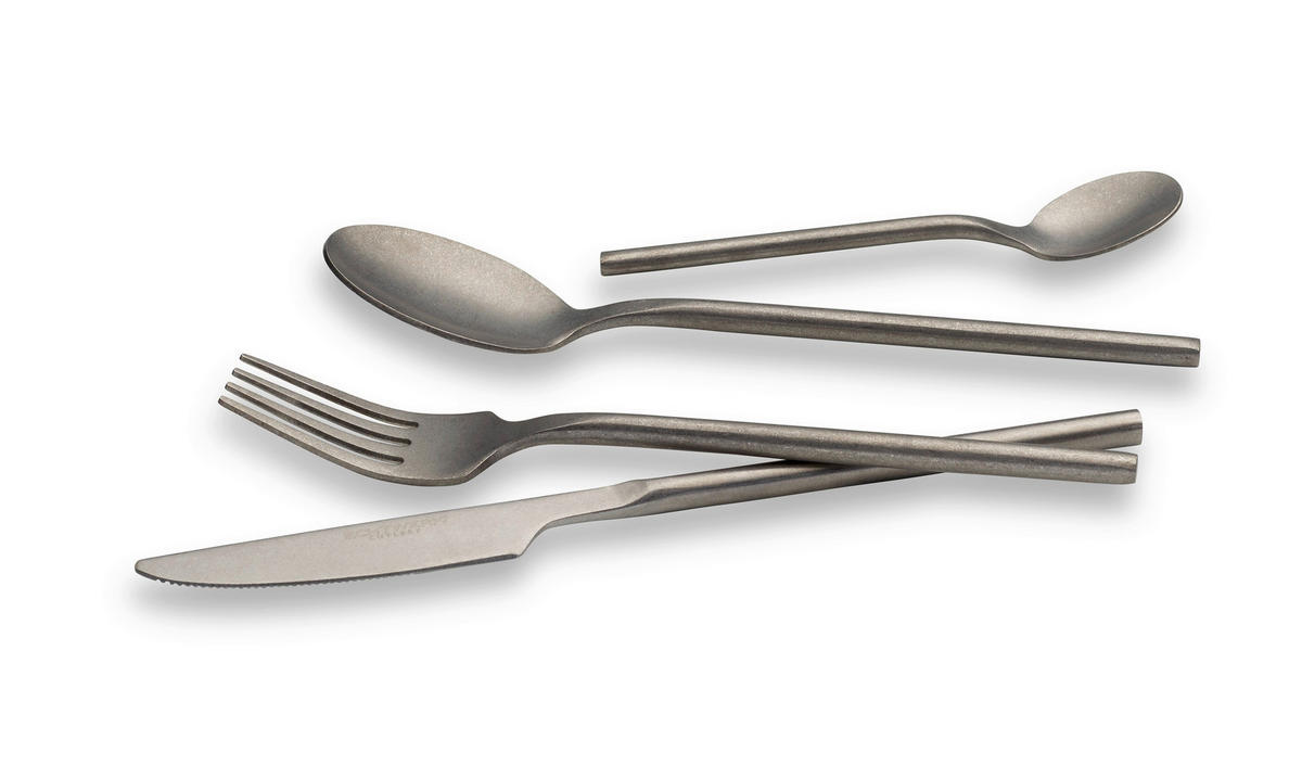 BESTECKSET Bari  16-teilig  - Silberfarben, Basics, Metall - Echtwerk
