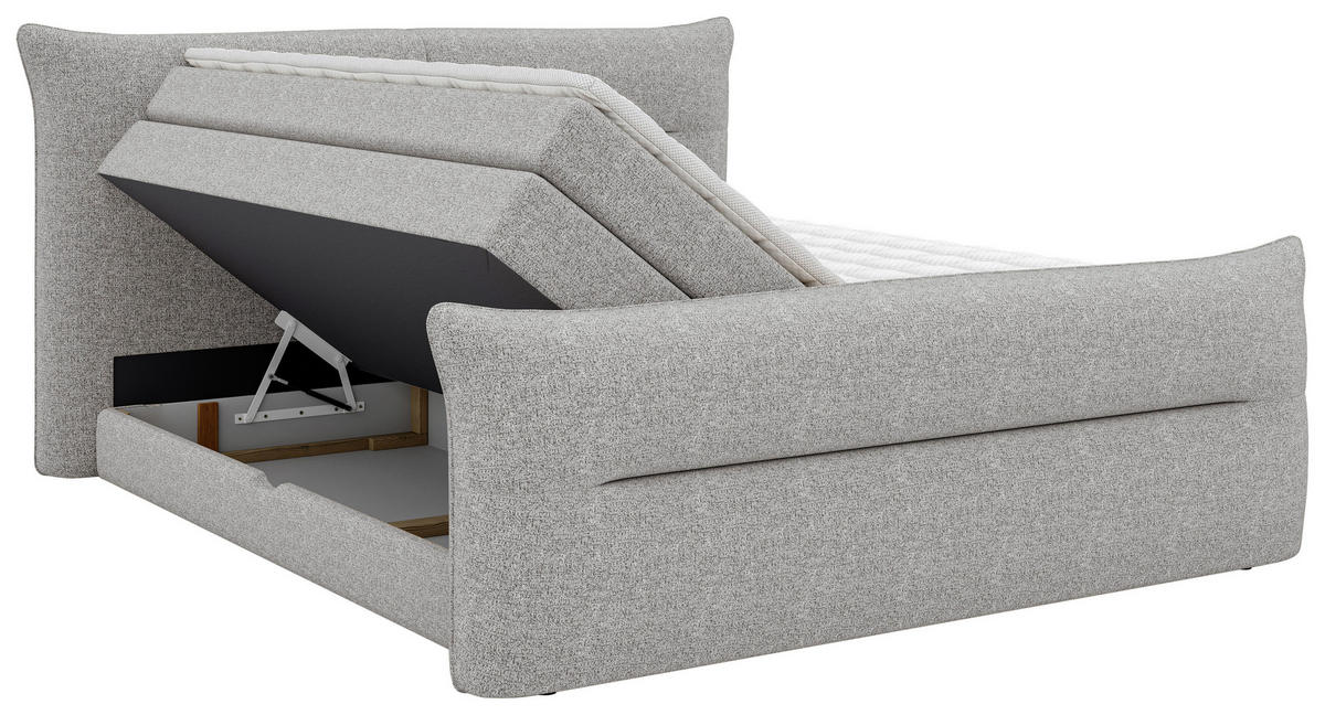 BOXSPRINGBETT 180/200 cm  in Grau  - Schwarz/Grau, Design, Kunststoff/Textil (180/200cm) - Chameo