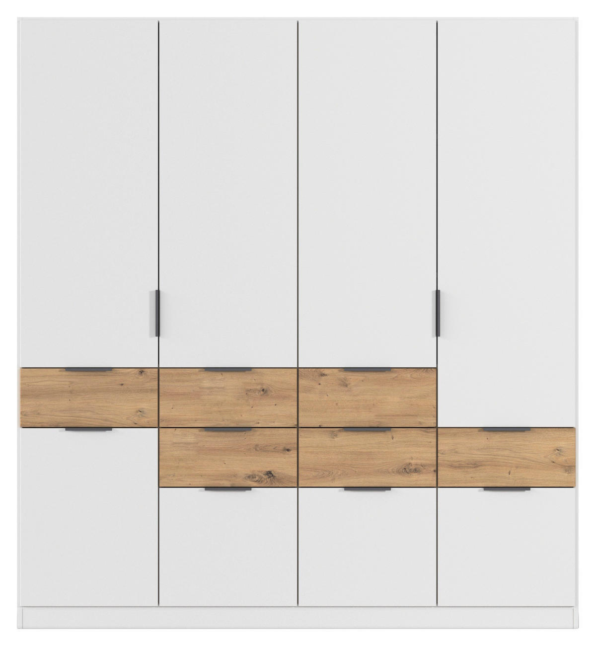 DREHTÜRENSCHRANK 5-türig Weiß, Eiche Artisan  - Weiß/Eiche Artisan, KONVENTIONELL, Holzwerkstoff/Metall (181/197/54cm) - Xora