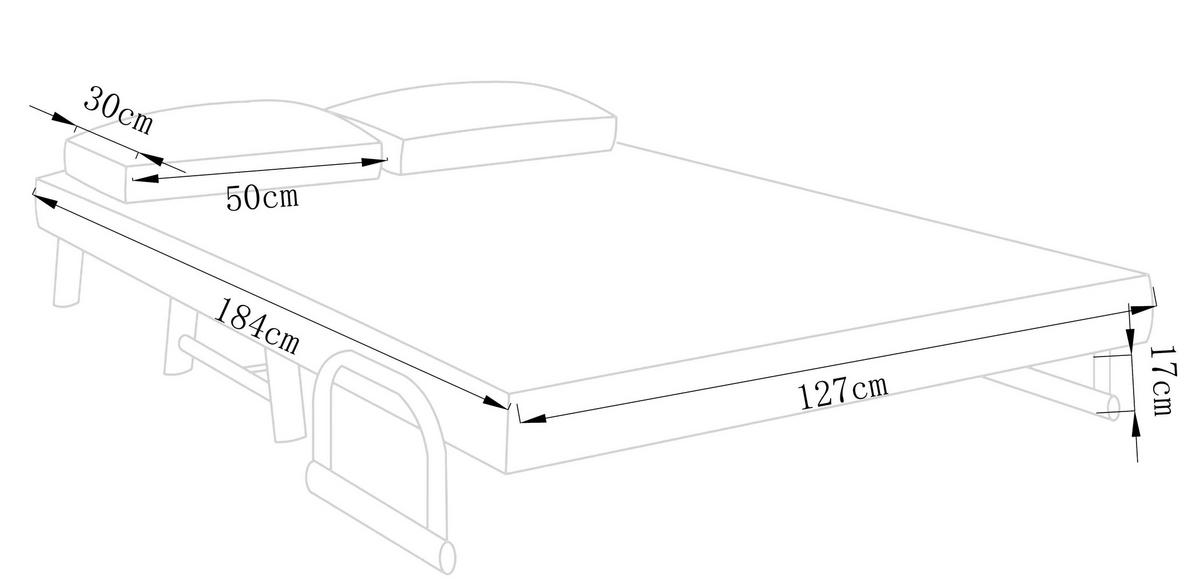 SCHLAFSOFA in Metall, Textil Grün  - Grau/Grün, Modern, Textil/Metall (127/95/78cm) - MID.YOU
