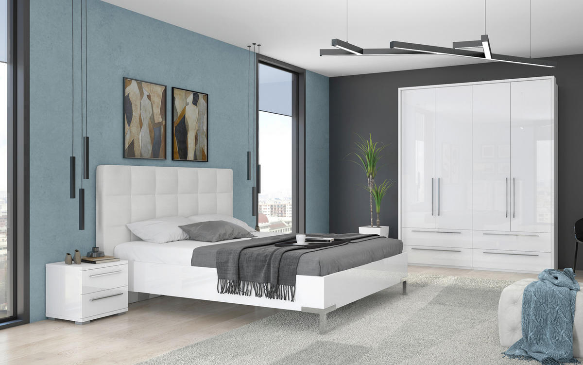 ORMAR SA KLASIČNIM VRATIMA bela, bela visoki sjaj  187/226/60 cm  - bela visoki sjaj/bela, Dizajnerski, pločasti materijal/plastika (187/226/60cm)