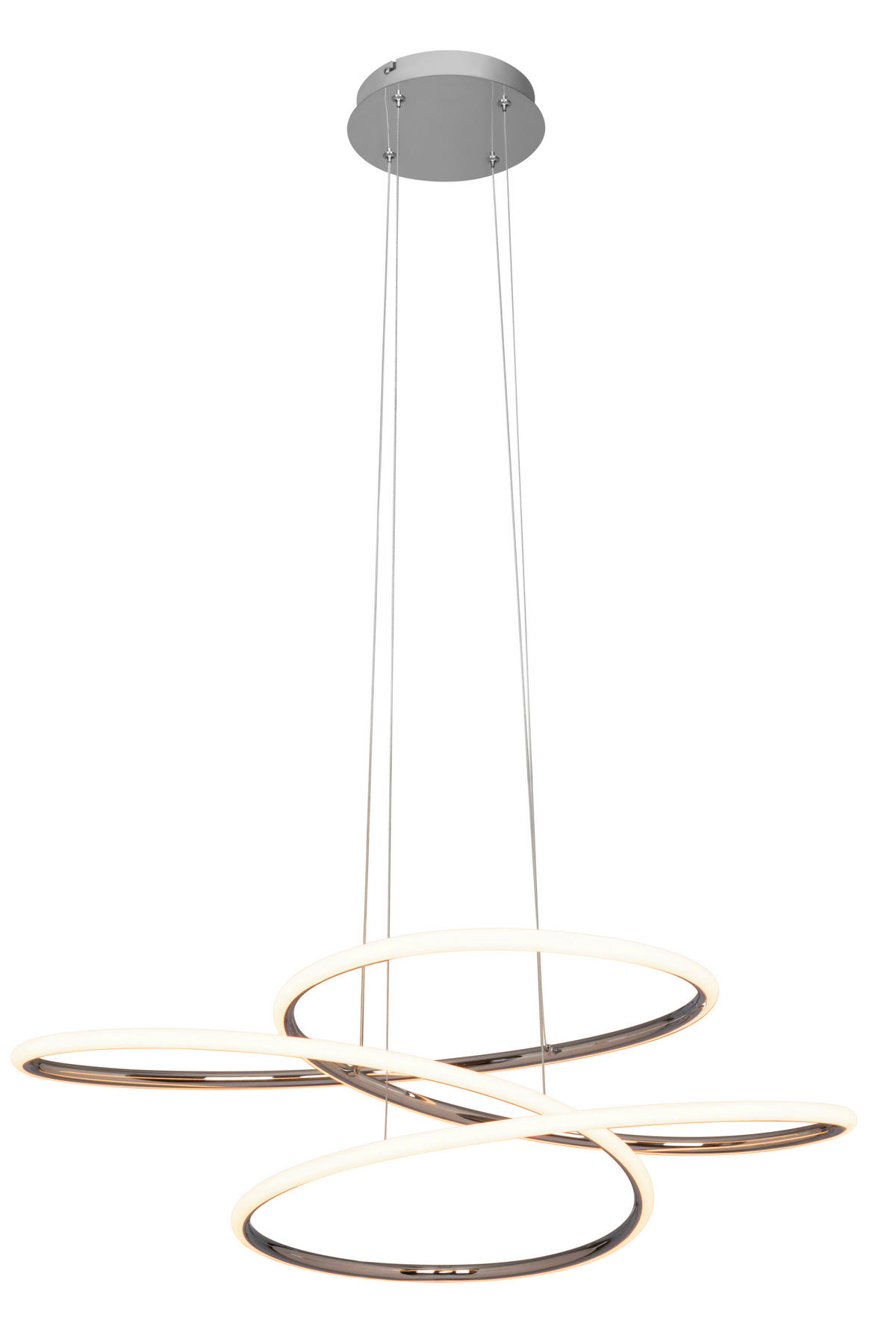 LED FÜGGŐLÁMPA 84,5/150 cm  - ezüst, Design, műanyag/fém (84,5/150cm) - Novel