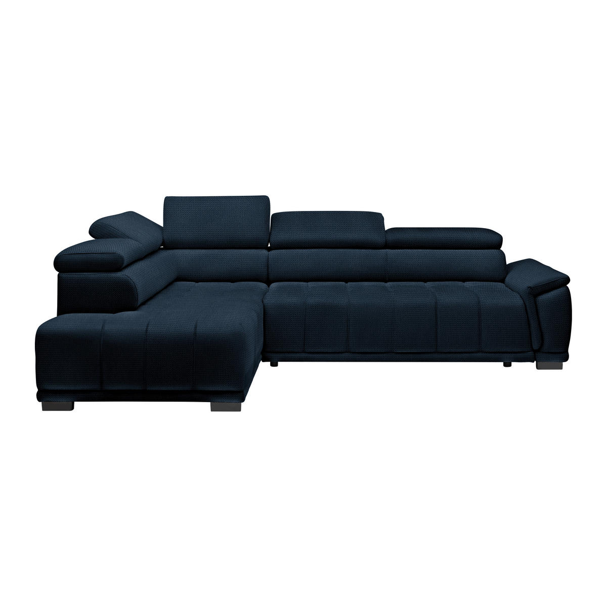 HÖRNSOFFA i chenille, vävt tyg mörkblå  - svart/mörkblå, Modern, textil/plast (106/283cm) - MID.YOU