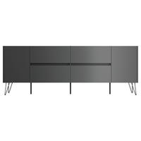 SIDEBOARD Posseik Industrial 199/75,8/42 cm 4 Schublade(n)  - Graphitfarben/Schwarz, Design, Holzwerkstoff/Metall (199/75,8/42cm) - MID.YOU