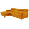 ECKSOFA in Echtleder Gelb  - Chromfarben/Gelb, Design, Leder/Metall (169/226cm) - Livetastic