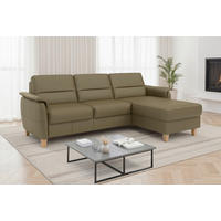 ECKSOFA PALMERA E in Echtleder Olivgrün  244/163 cm  - Eichefarben/Olivgrün, Basics, Leder/Holz (244/163cm) - Sit & More
