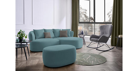 ECKSOFA in Plüsch Petrol  235/166 cm  - Petrol/Schwarz, MODERN, Kunststoff/Textil (235/166cm) - Hom`in