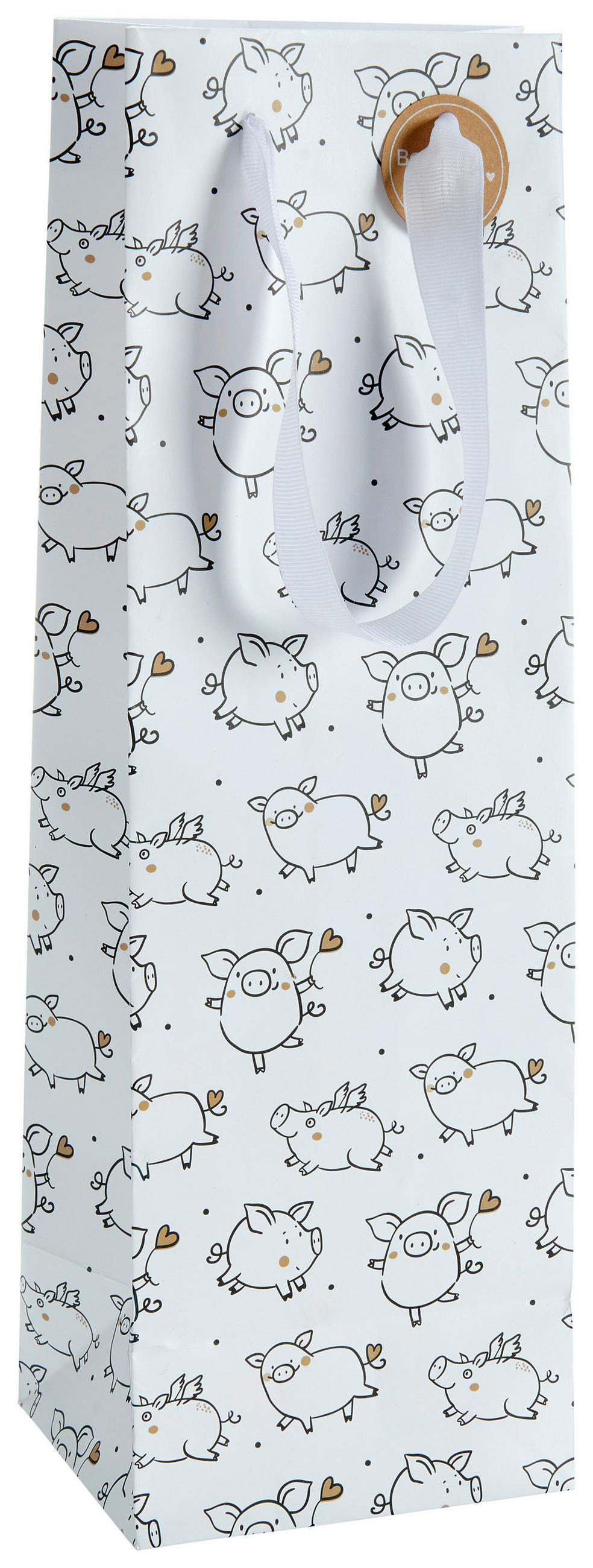 GESCHENKTASCHE  - KONVENTIONELL, Papier/Textil (12/10/37cm)