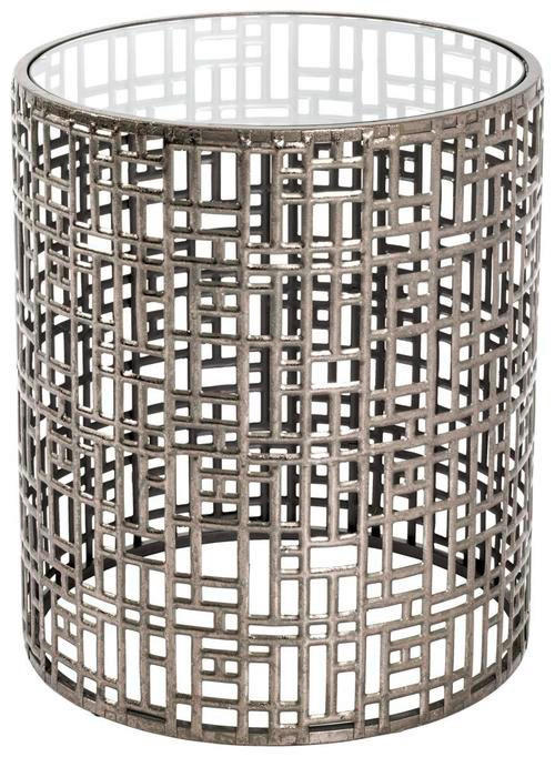 BEISTELLTISCH 38/38/45 cm Bronzefarben rund  - Bronzefarben, LIFESTYLE, Glas/Metall (38/38/45cm)