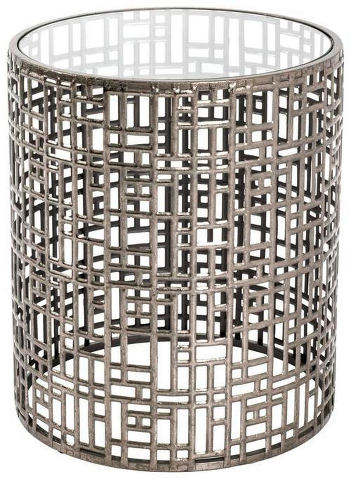 BEISTELLTISCH 38/38/45 cm Bronzefarben rund  - Bronzefarben, LIFESTYLE, Glas/Metall (38/38/45cm)