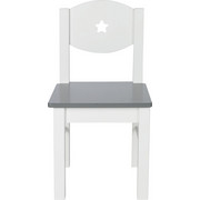 OTROŠKI STOL STAR - siva/bela, Basics, leseni material (29,5/29,7/52,5cm) - My Baby Lou
