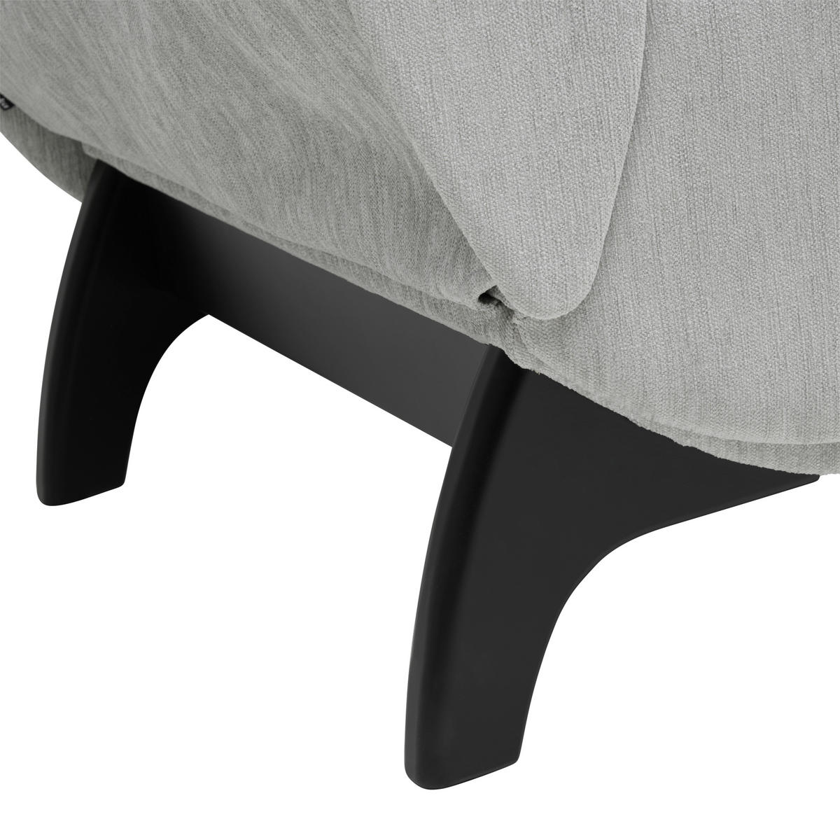RÉCAMIERE in Webstoff Hellgrau  - Hellgrau/Schwarz, Modern, Holz/Textil (84/87/171-190cm) - Joka