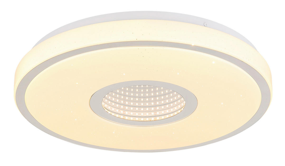 LED-DECKENLEUCHTE  38/6,5 cm    - Chromfarben/Weiss, Basics, Kunststoff/Metall (38/6,5cm) - Globo