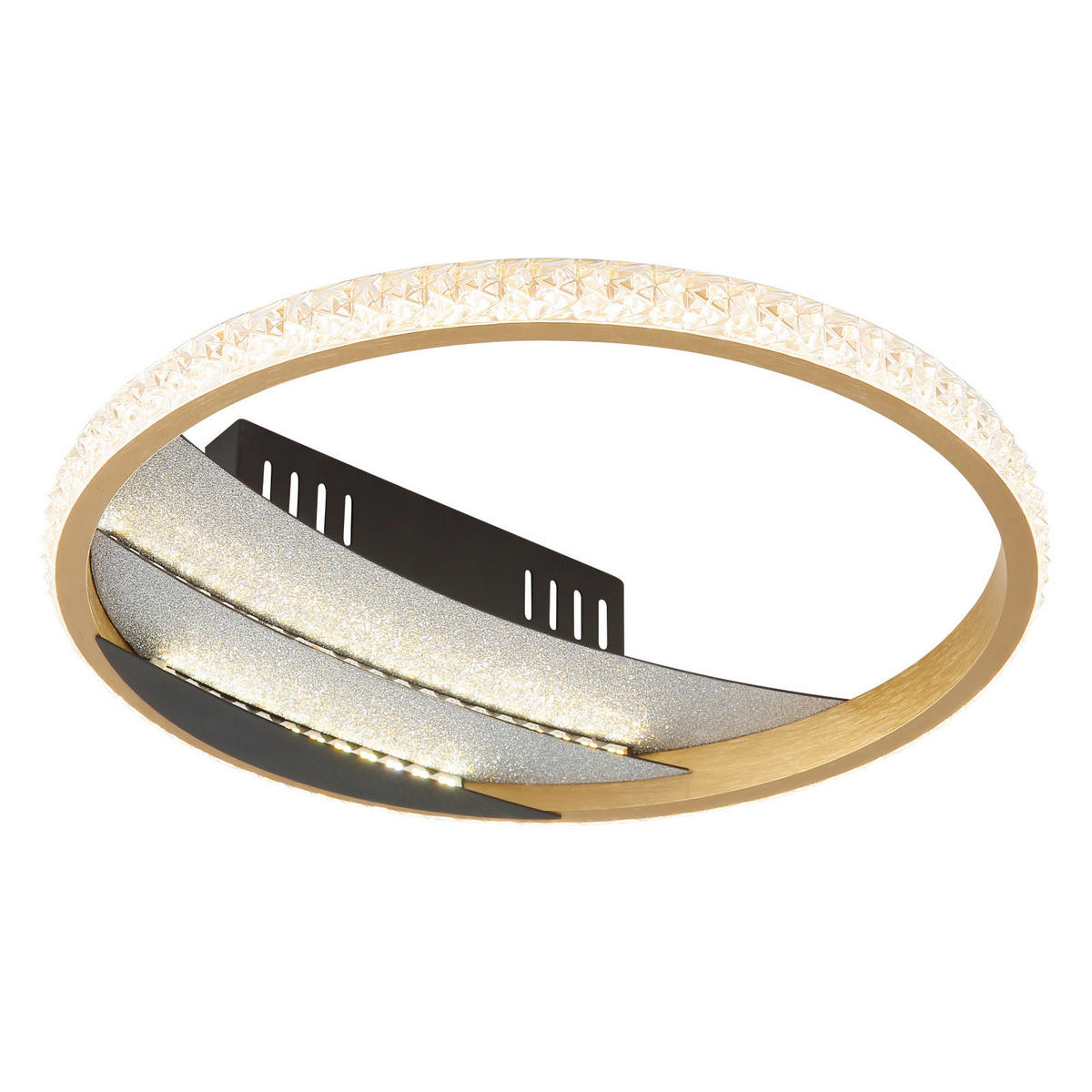 LED-DECKENLEUCHTE 29.5/6 cm   - Goldfarben/Schwarz, Design, Kunststoff/Metall (29.5/6cm) - Globo