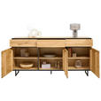 SIDEBOARD Schwarz, Wildeiche  180/90/42 cm  - Wildeiche/Schwarz, Natur, Holz/Holzwerkstoff (180/90/42cm) - Linea Natura