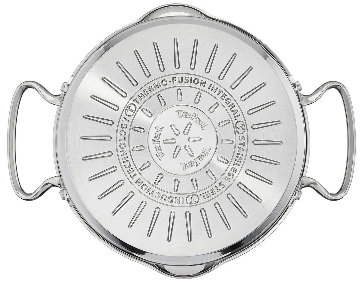 Kochtopfset 7-tlg. Edelstahl  - Edelstahlfarben, Basics, Glas/Metall (54/30/54cm) - Tefal