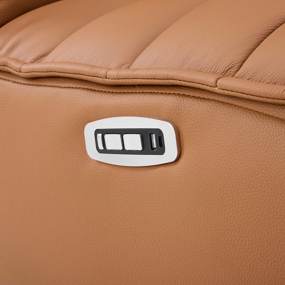 RELAXSESSEL Metall, Textil, Leder Schwarz, Cognac  - Cognac/Schwarz, Design, Leder/Textil (68/108/84cm) - Stylife