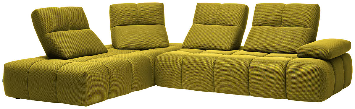 ECKSOFA  in Struktur Gelb  233/313 cm  - Gelb/Schwarz, Design, Kunststoff/Textil (233/313cm) - Belluti