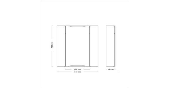 SPIEGELSCHRANK 74,7/73,8/16,8 cm  - Silberfarben/Weiß, Basics, Glas/Holz (74,7/73,8/16,8cm) - Xora