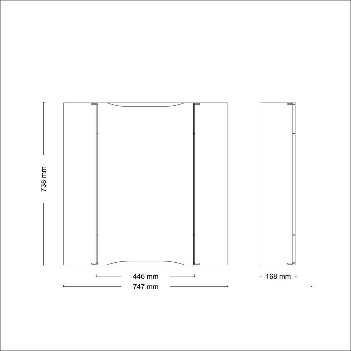 SPIEGELSCHRANK 74,7/73,8/16,8 cm  - Silberfarben/Weiß, Basics, Glas/Holz (74,7/73,8/16,8cm) - Xora