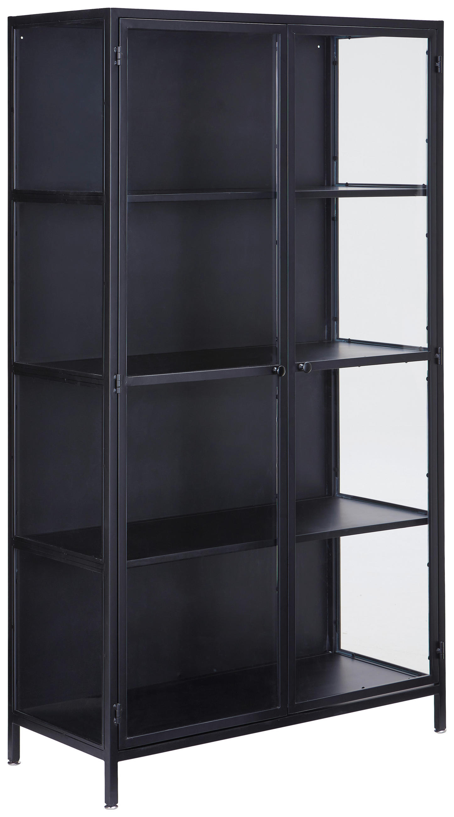 VITRINE  in Schwarz  - Schwarz, Design, Glas/Metall (90/160/40cm) - MID.YOU