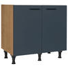 SPÜLENUNTERSCHRANK 90/87/56 cm  in Blau, Eichefarben  - Blau/Eichefarben, MODERN, Holzwerkstoff/Metall (90/87/56cm) - Nobilia