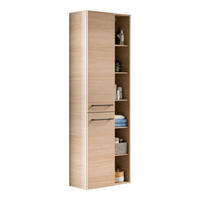 HOCHSCHRANK 50/168/33 cm  - Eichefarben/Schwarz, Natur, Holzwerkstoff/Metall (50/168/33cm) - Sadena
