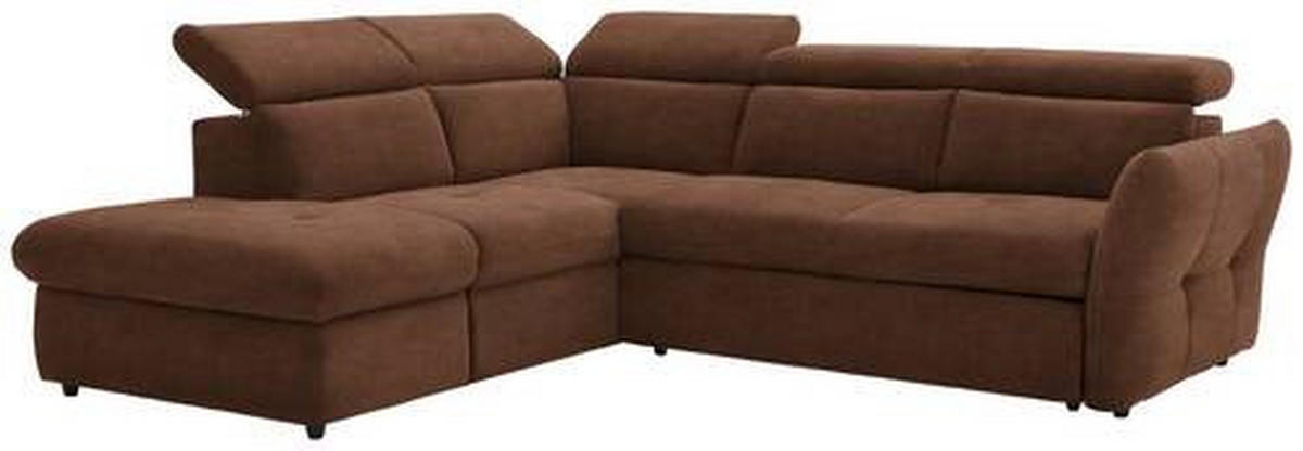 ECKSOFA in Mikrofaser Braun  224/254 cm  - Schwarz/Braun, Design, Kunststoff/Textil (224/254cm) - Stylife