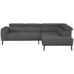 ECKSOFA in Webstoff Dunkelgrau  280/205 cm  - Dunkelgrau/Schwarz, Design, Textil/Metall (280/205cm) - Xora