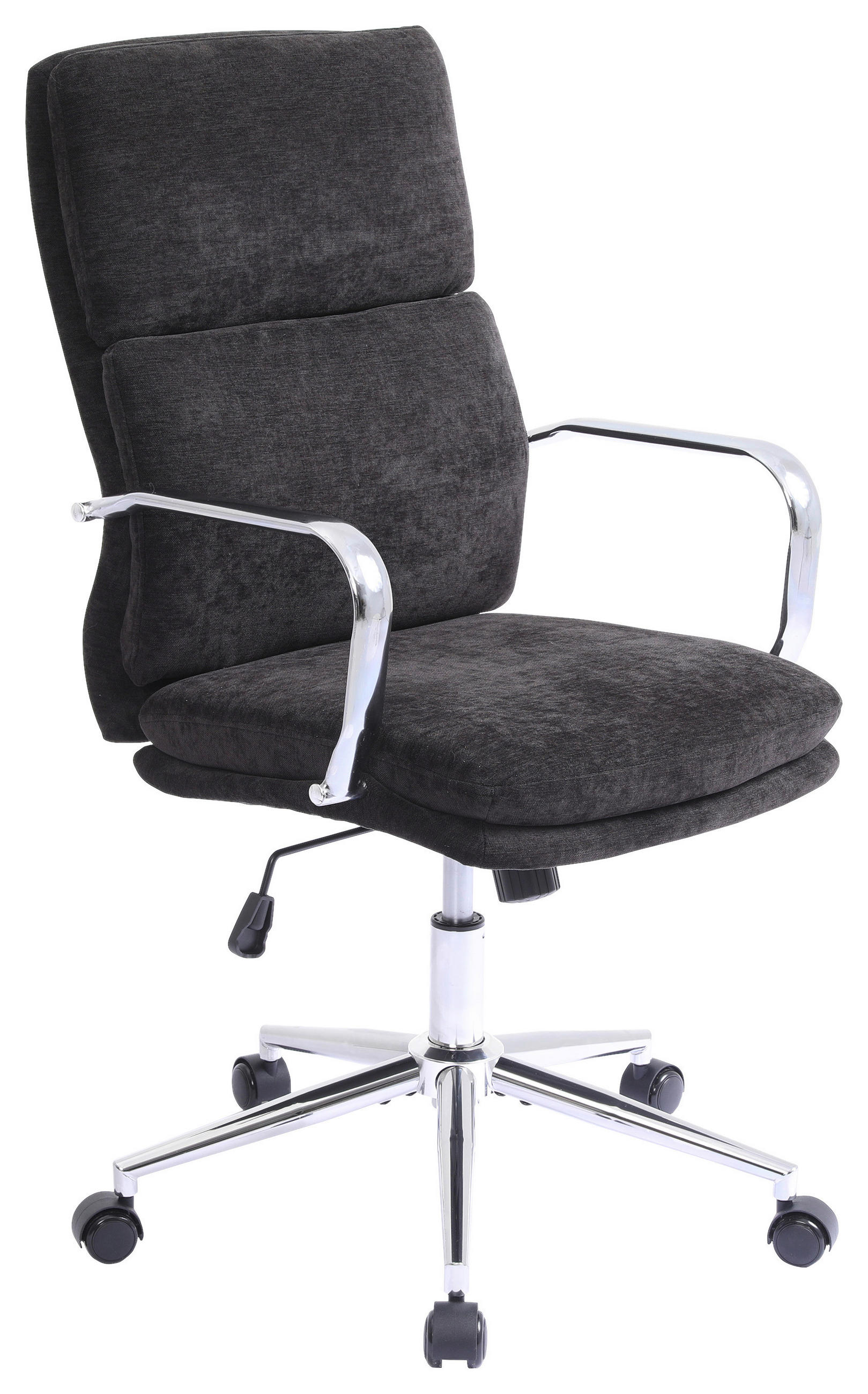 FORGÓSZÉK  zsenília fekete  - krómszínű/fekete, Modern, műanyag/textil (56/100-110/65,5cm) - Livetastic