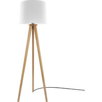 STEHLEUCHTE 50/160 cm    - Silberfarben/Weiß, Basics, Holz/Textil (50/160cm) - Herzblut