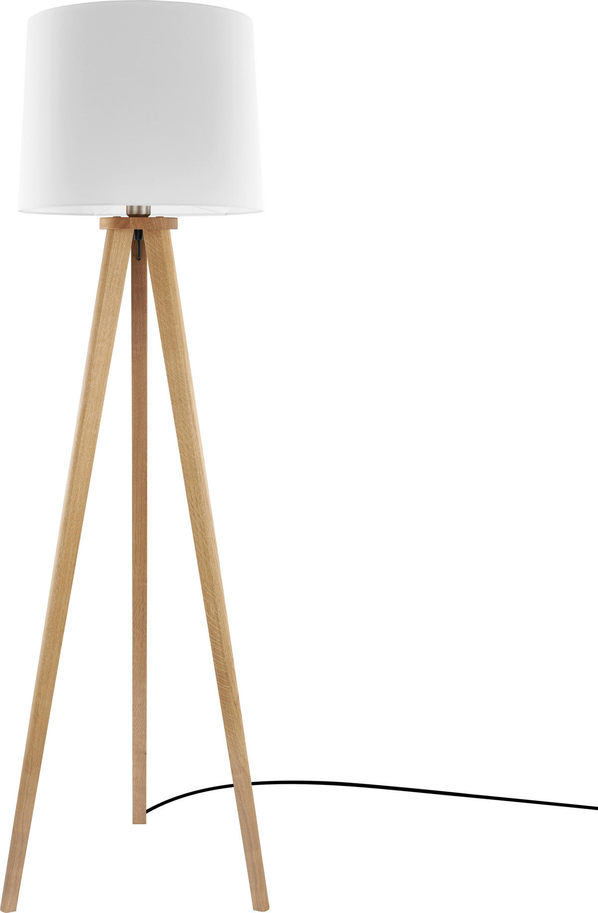 STEHLEUCHTE 50/160 cm    - Silberfarben/Weiß, Basics, Holz/Textil (50/160cm) - Herzblut