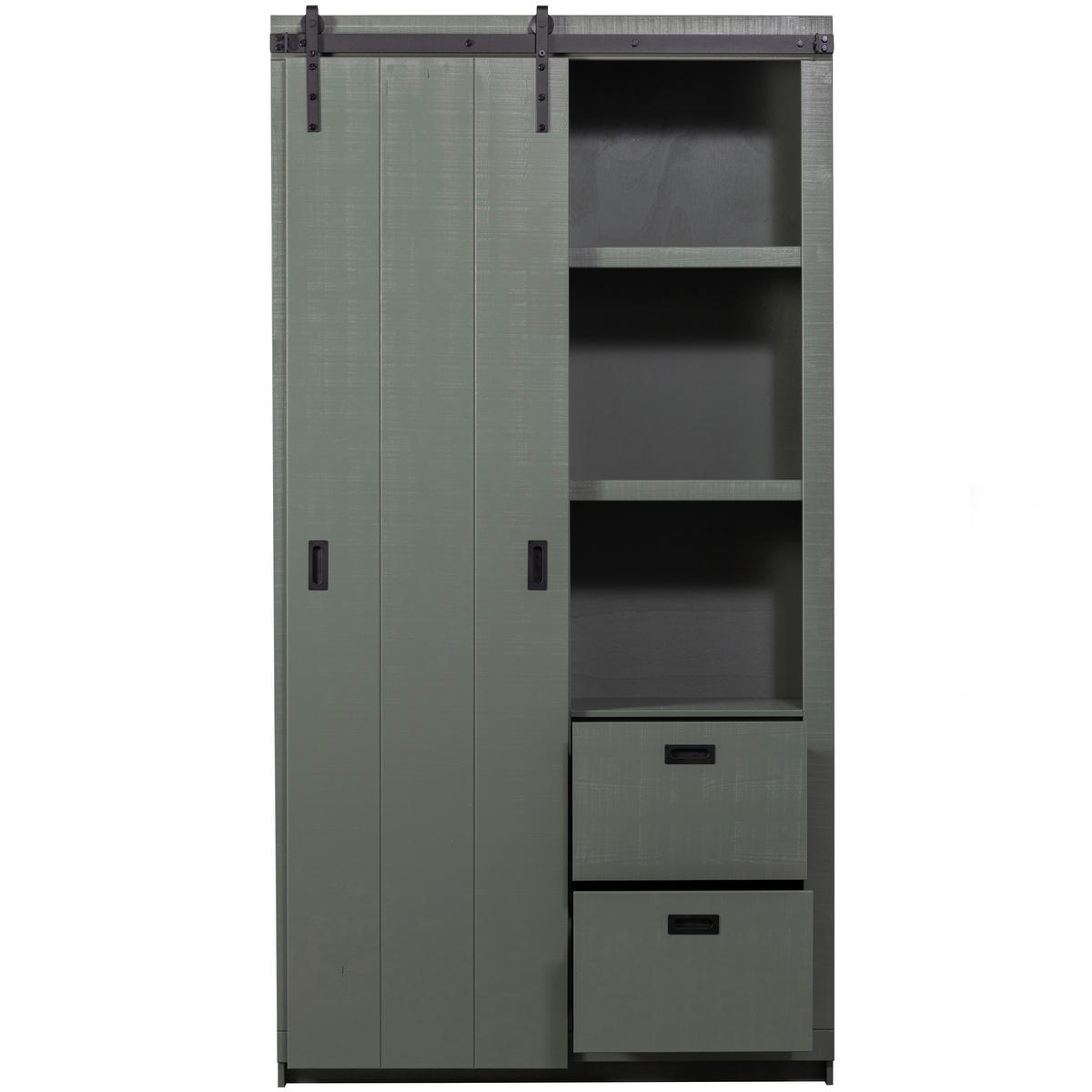 MEHRZWECKSCHRANK 122/230/37 cm  in Grün  - Schwarz/Grün, Design, Holz (122/230/37cm) - Livetastic