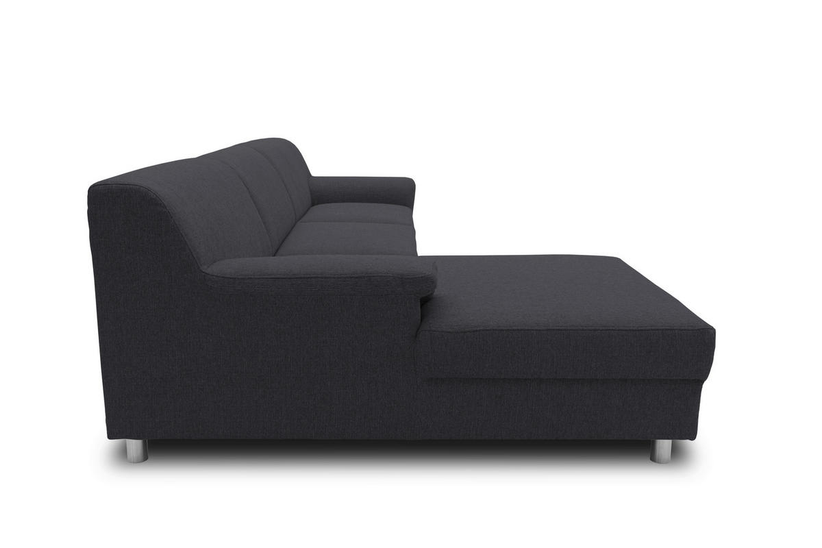 ECKSOFA Schlammfarben Webstoff  - Chromfarben/Schlammfarben, KONVENTIONELL, Textil/Metall (150/251cm) - MID.YOU