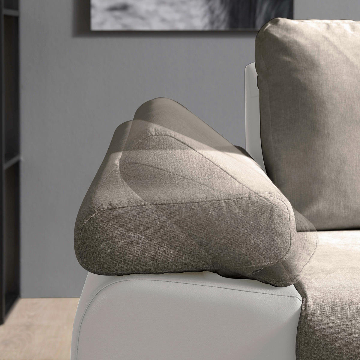ECKSOFA JOY I -EXKLUSIV- TOP- - Beige/Weiß, Design, Kunststoff/Textil (271/175cm) - Xora