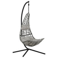 HÄNGESESSEL 132/205/130 cm  - Schwarz/Grau, KONVENTIONELL, Kunststoff (132/205/130cm) - Gardenson