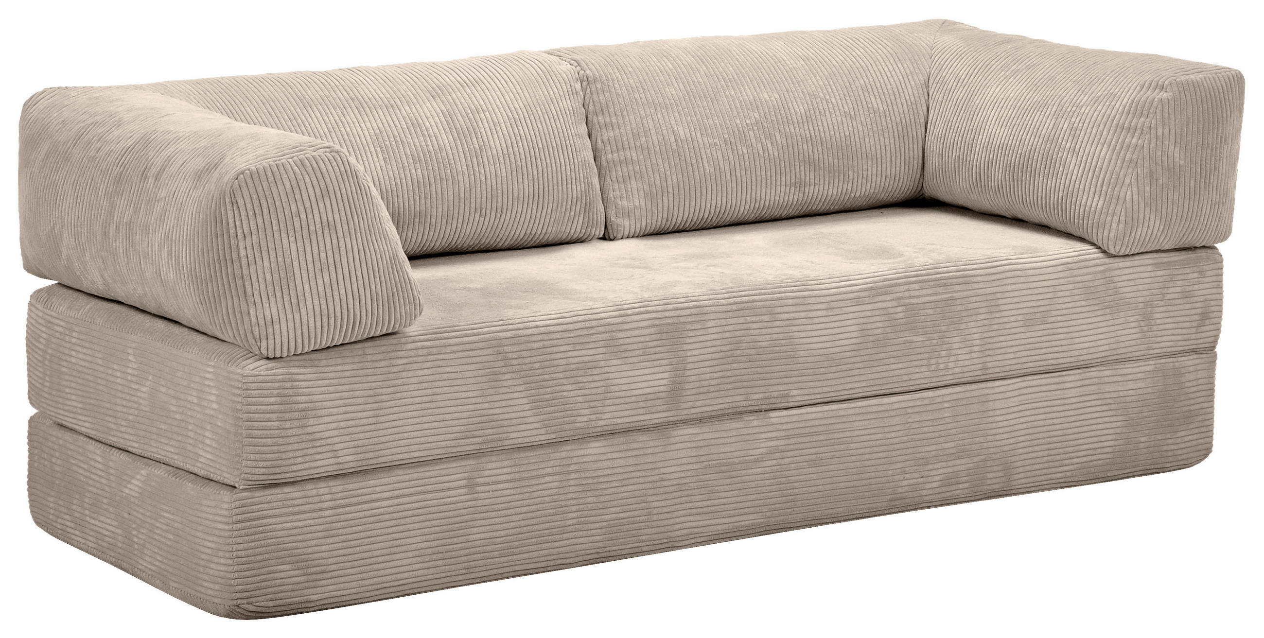 SCHLAFSOFA Cord Taupe  - Taupe, KONVENTIONELL, Textil/Metall (200/77/80cm) - Carryhome