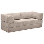 SCHLAFSOFA Cord Taupe  - Taupe, KONVENTIONELL, Textil/Metall (200/77/80cm) - Carryhome