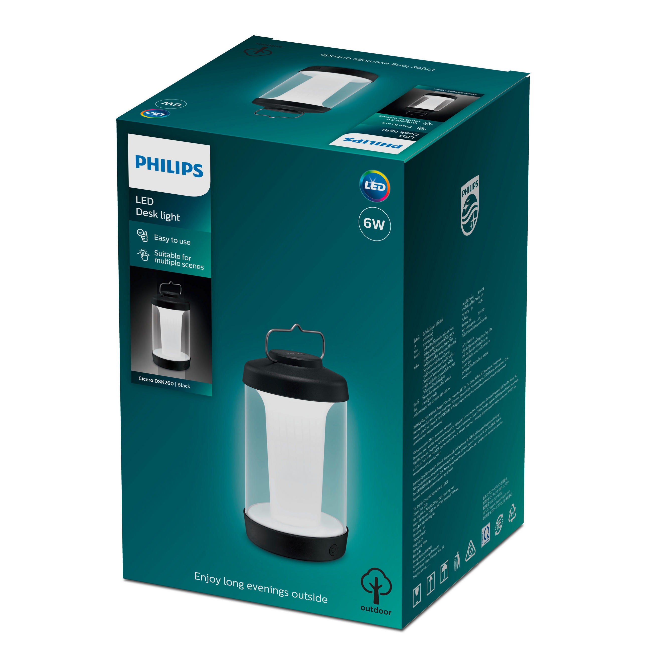 AKKU-TISCHLEUCHTE Cicero 12/24,7/12 cm   - Schwarz, Basics, Kunststoff (12/24,7/12cm) - Philips