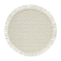 HANDWEBTEPPICH Wohnzimmer 120 cm Sylt Silberfarben, Beige rund  - Beige/Silberfarben, Natur, Textil (120cm) - Linea Natura