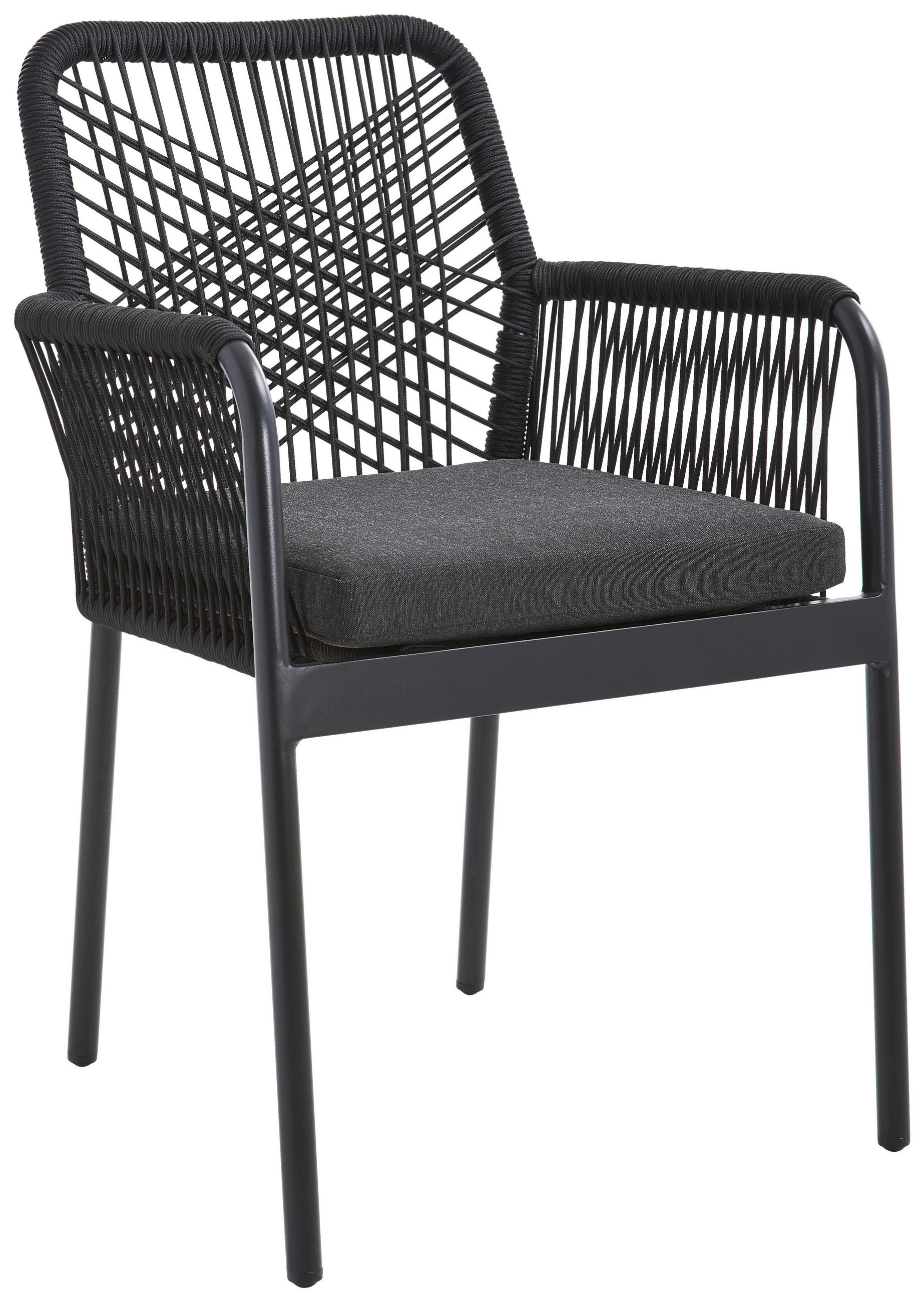 GARTENSESSEL Aluminium Schwarz  - Schwarz, Design, Textil/Metall (57/89/60cm) - Ambia Garden