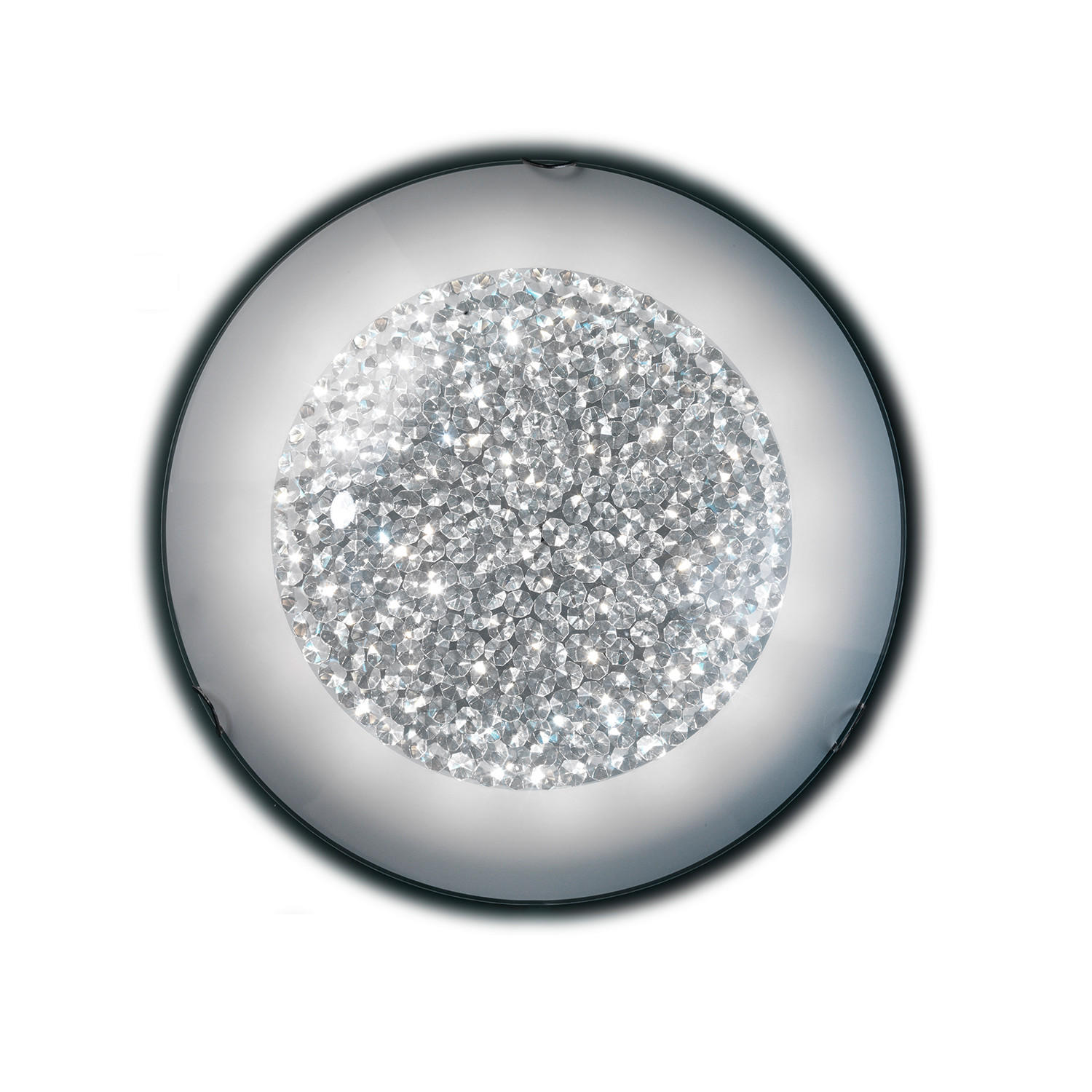 LED-DECKENLEUCHTE 1011 BRILL 40/40/13 cm   - Klar/Chromfarben, Design, Glas/Metall (40/40/13cm)